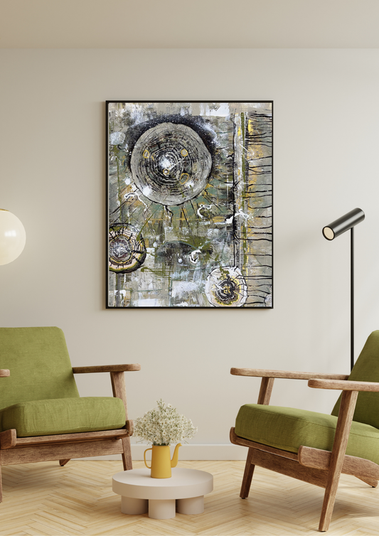 FOR SALE "The Secrets We Keep" mixed media collage on watercolour paper