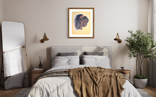 SOLD African Girl - oil pastel on paper. Size: L 50.8cm x W 40.6cm