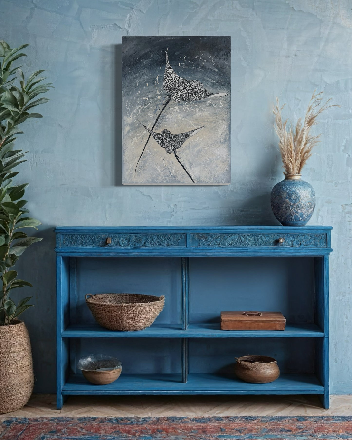 SOLD - Framed "Gliding Beauty", The Spotted Eagle Ray