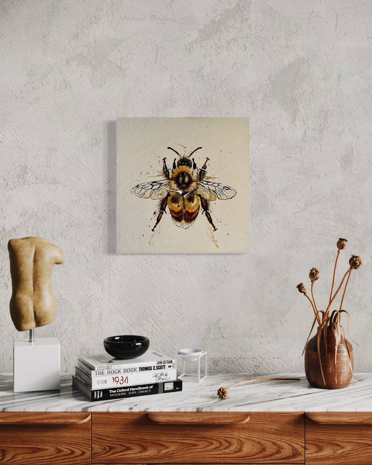 SOLD "Bee my Honey Bee" acrylic on canvas.
