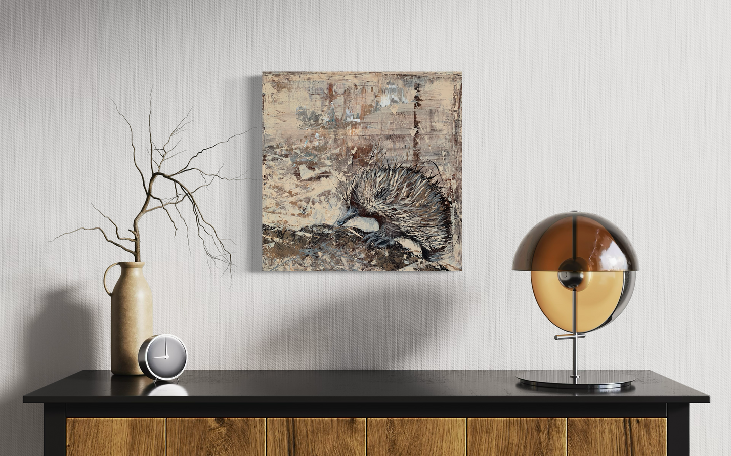 SOLD "Echidna Escapades" acrylic on canvas.