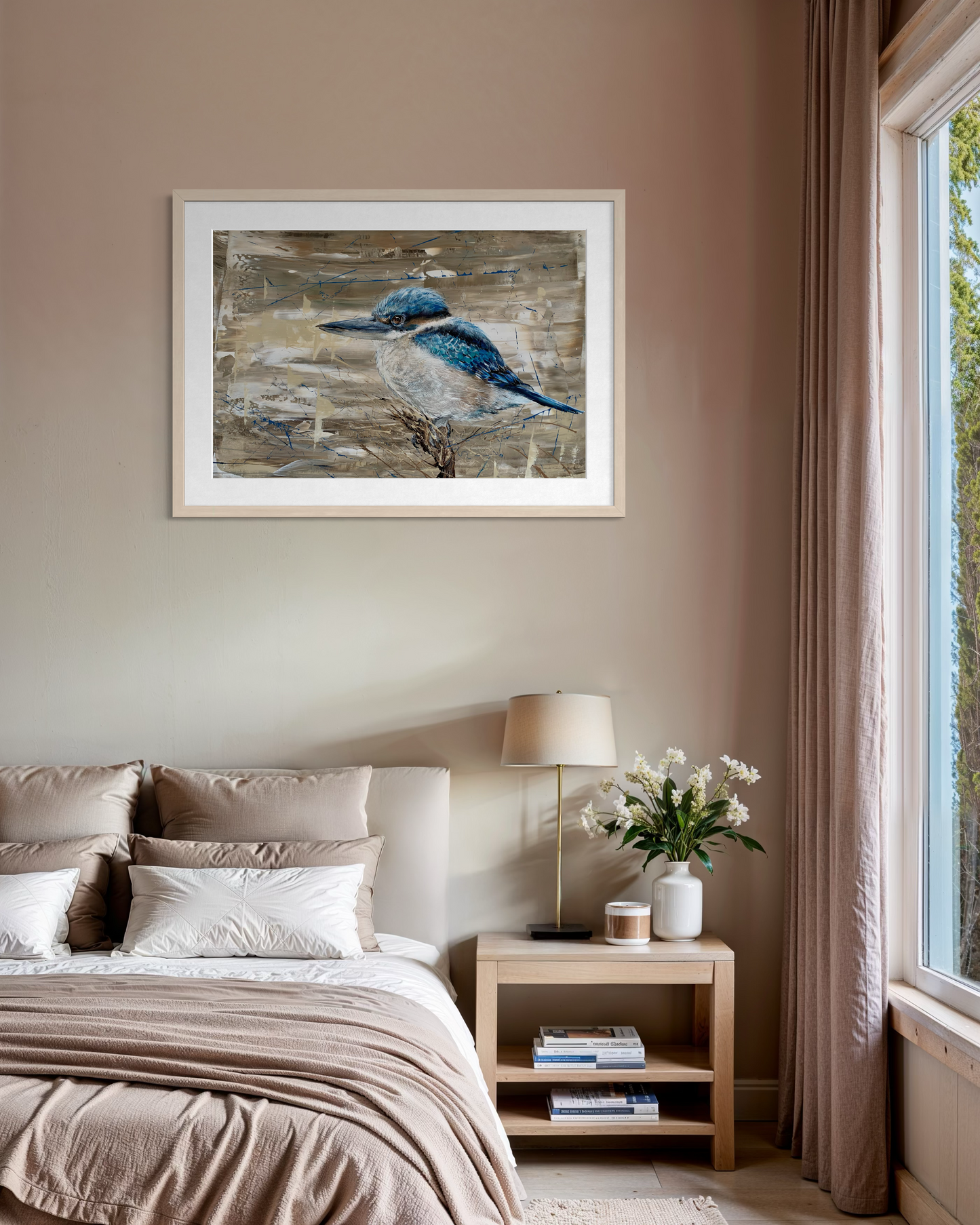 SOLD "The Sacred Kingfisher", acrylic on canvas