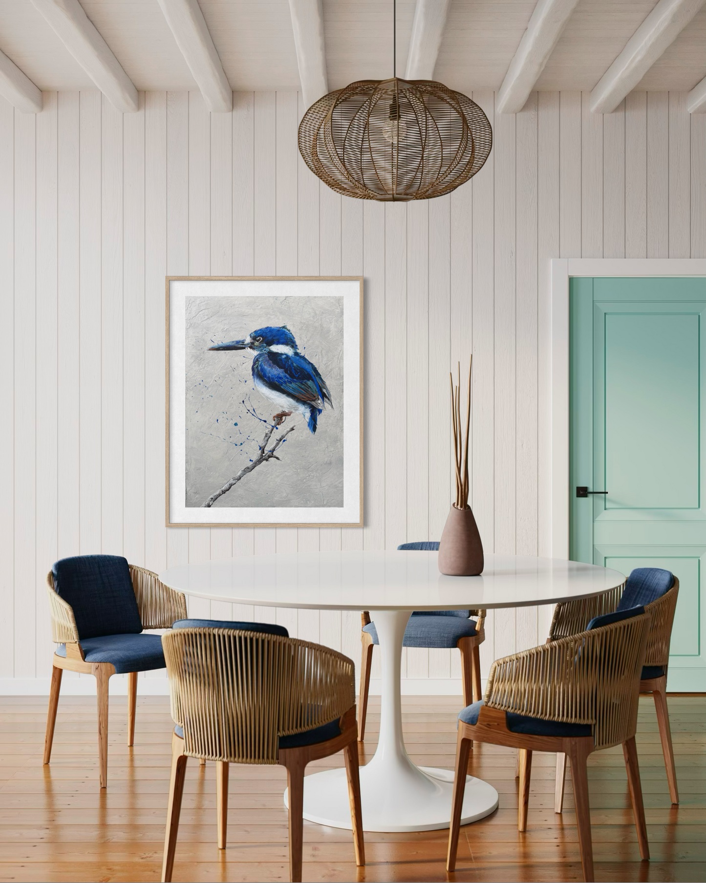FOR SALE: "Tiny but Mighty" the Australian native Little Kingfisher. Acrylic on canvas