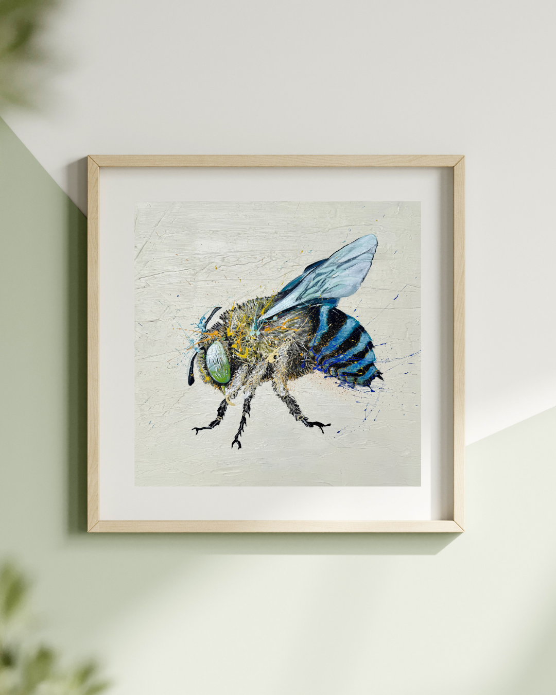 ORIGINAL FOR SALE "Blue-Banded Beauty" the Australian native Blue-Banded Bee. Acrylic on canvas *FINE ART PRINTS AVAILABLE