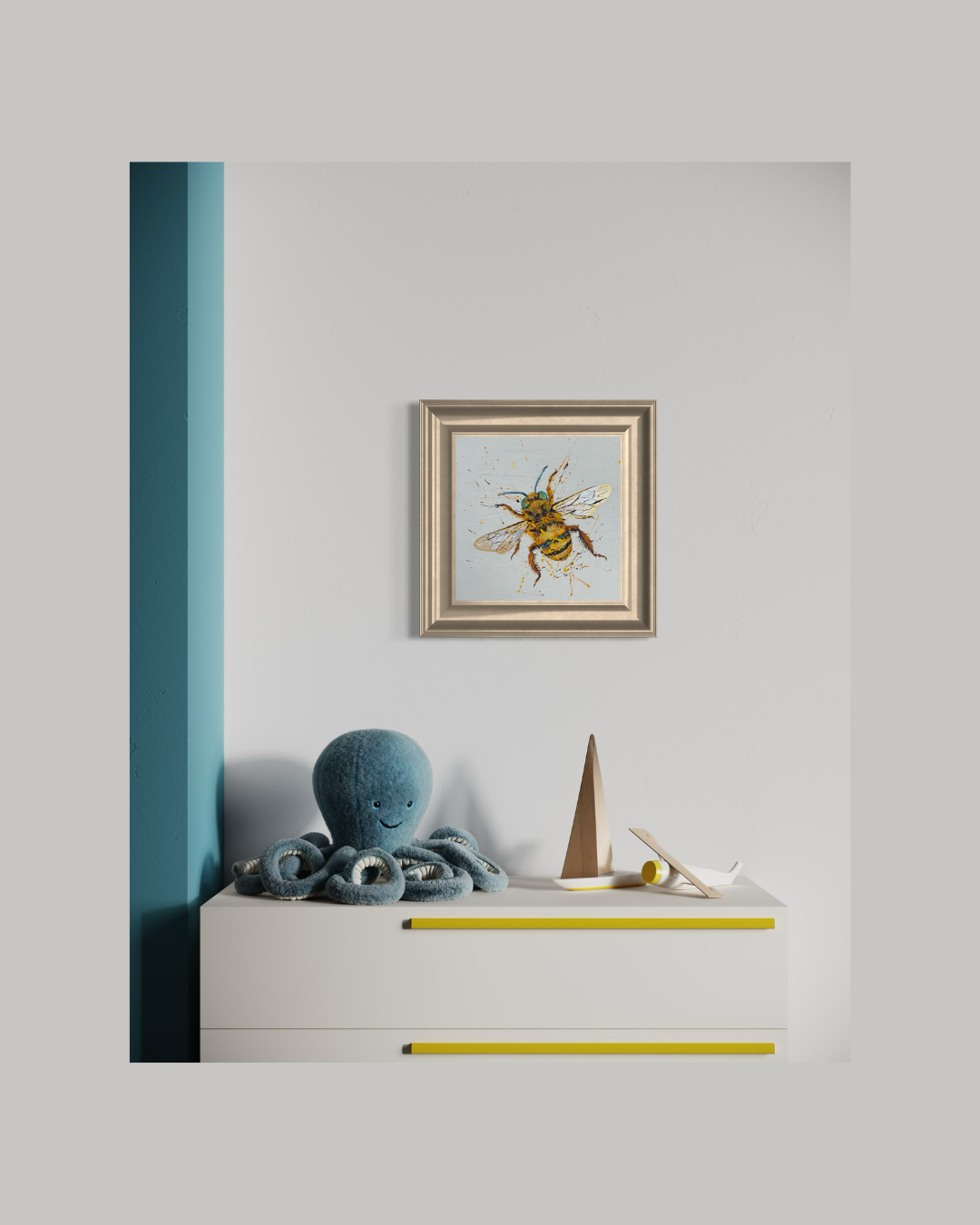 SOLD "The Little Olive-Backed Sunbird" Acrylic on canvas. *Fine art prints available