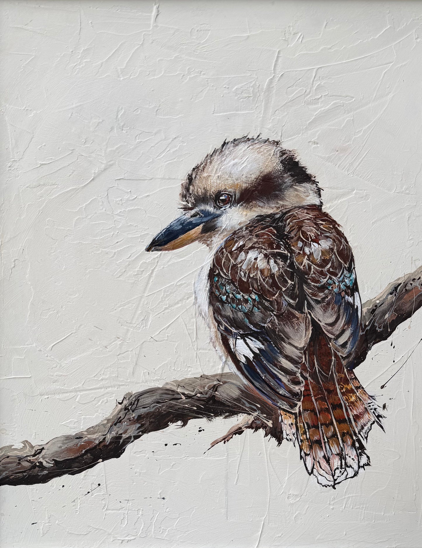 SOLD "King of the Bush" the native Australian Kookaburra. Acrylic on art board.