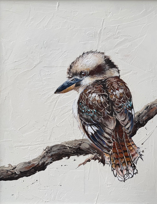 SOLD "King of the Bush" the native Australian Kookaburra. Acrylic on art board.