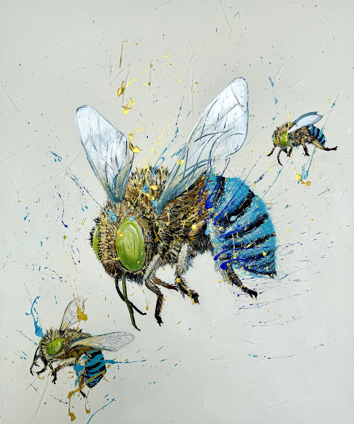 ORIGINAL FOR SALE "Blue-Banded Beauties 2" Acrylic on canvas, *Fine Art Prints Available*