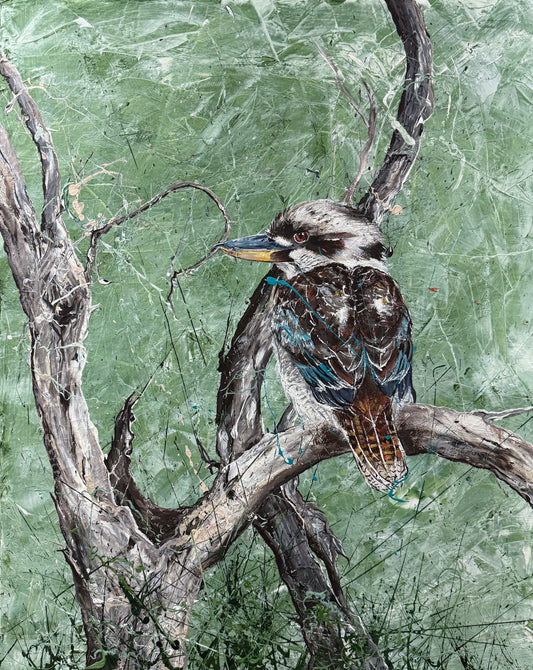 SOLD "Gugara - Dharawal for the Laughing Kookaburra" acrylic on canvas