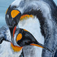 SOLD "King Penguins - Love at world's end" acrylic and pen on canvas