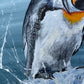 SOLD "King Penguins - Love at world's end" acrylic and pen on canvas