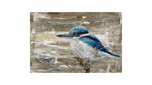 SOLD "The Sacred Kingfisher", acrylic on canvas