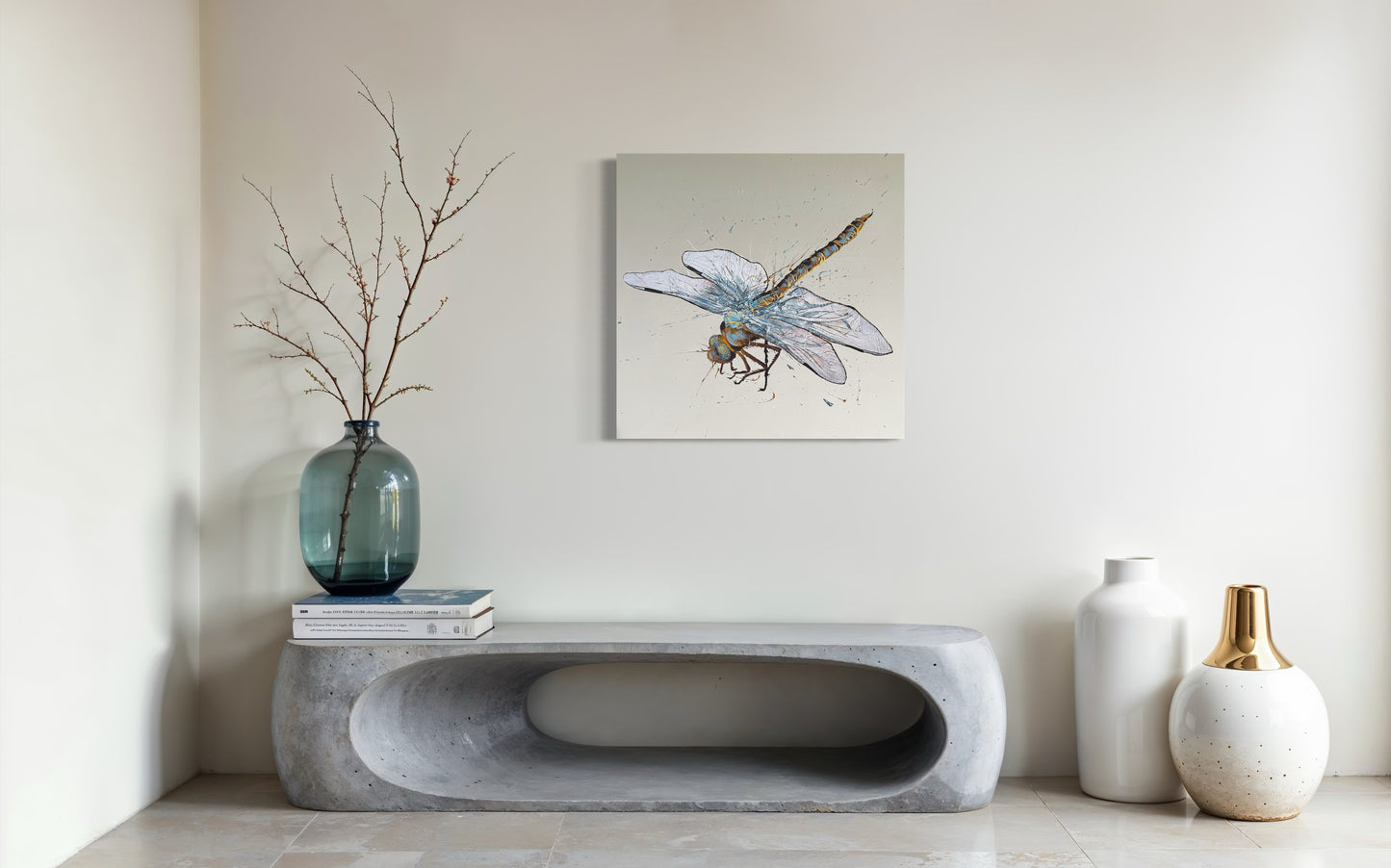 FOR SALE "Fly High Dragonfly" - A variation of the native Australian Emperor Dragonfly. Acrylic & texture paste on canvas.