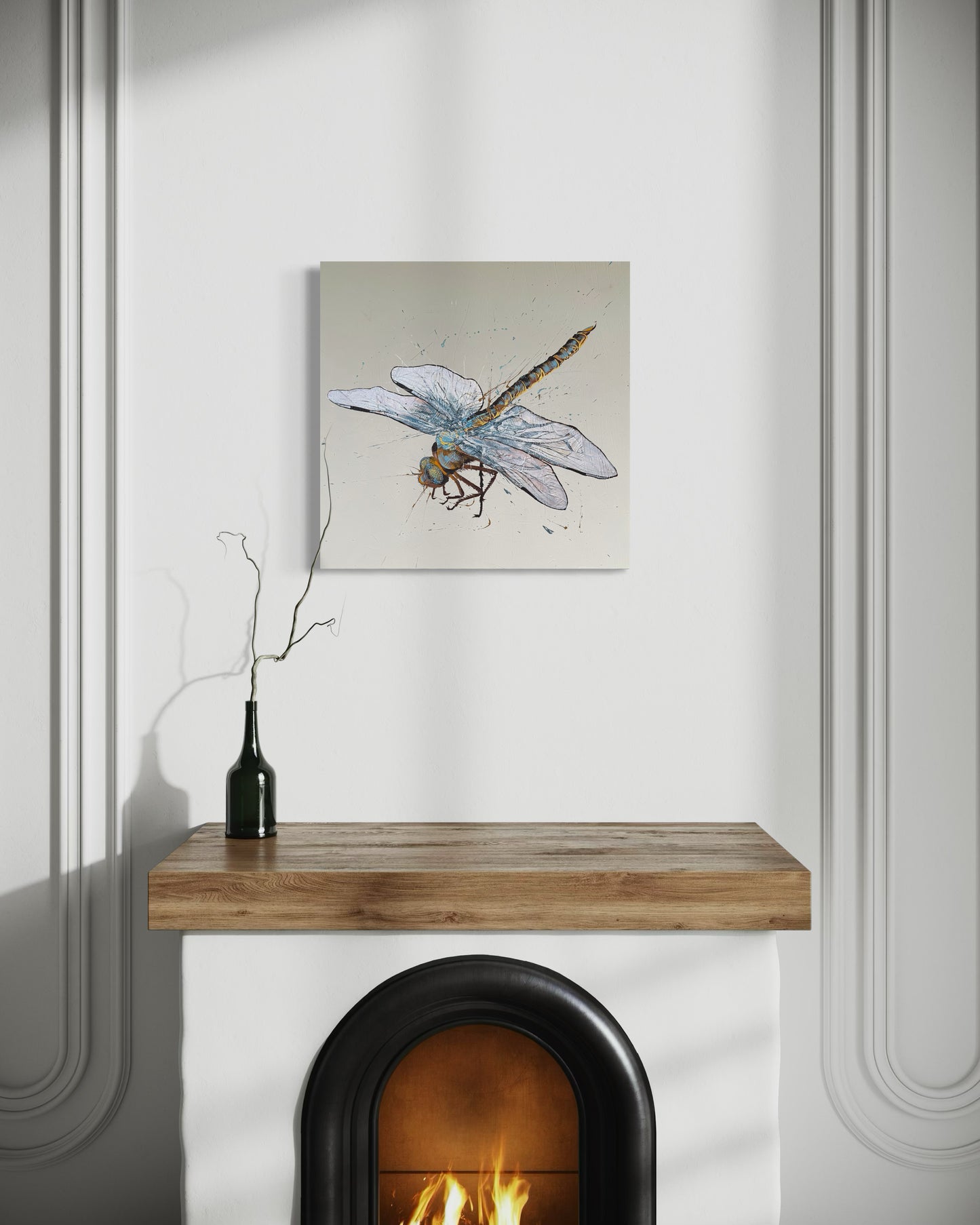 FOR SALE "Fly High Dragonfly" - A variation of the native Australian Emperor Dragonfly. Acrylic & texture paste on canvas.