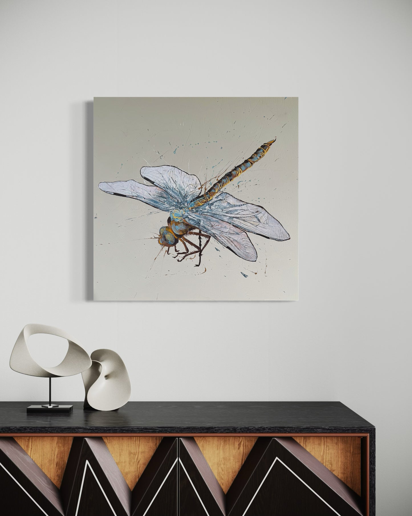 FOR SALE "Fly High Dragonfly" - A variation of the native Australian Emperor Dragonfly. Acrylic & texture paste on canvas.
