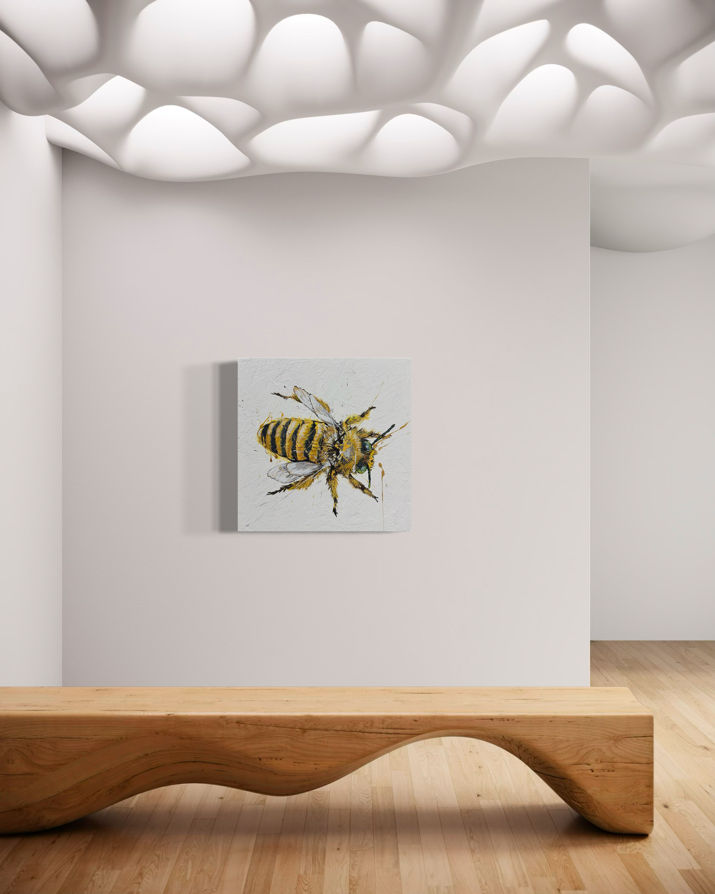 SOLD "The Precious Teddy Bear Bee 2" - native to Australia. Acrylic on canvas