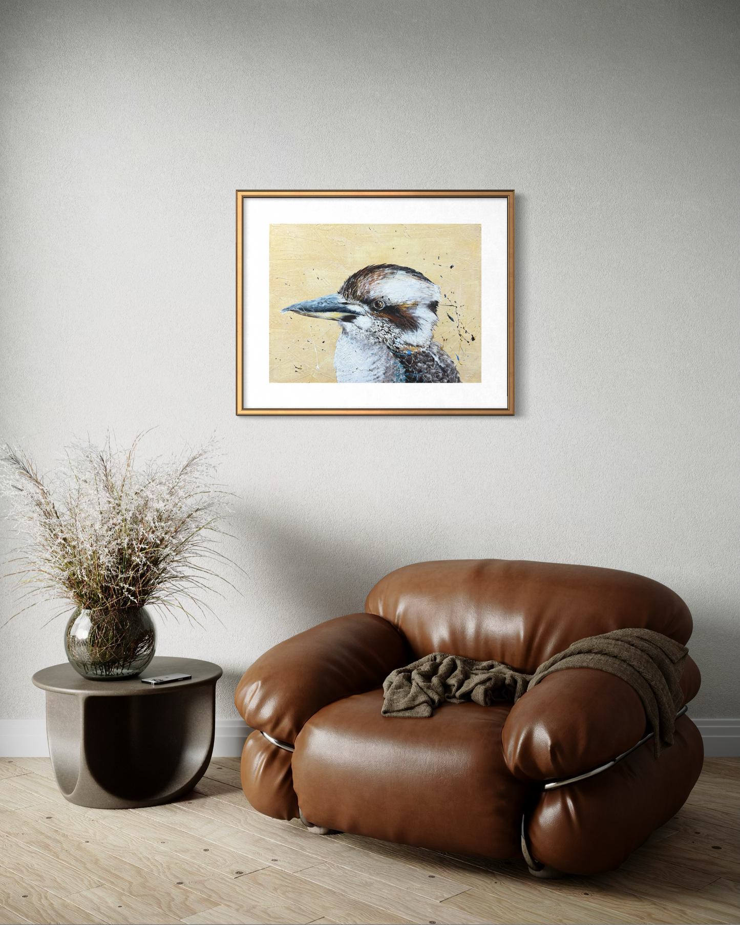 For Sale "Poised to Perfection", the Australian native Laughing Kookaburra. Acrylic on canvas