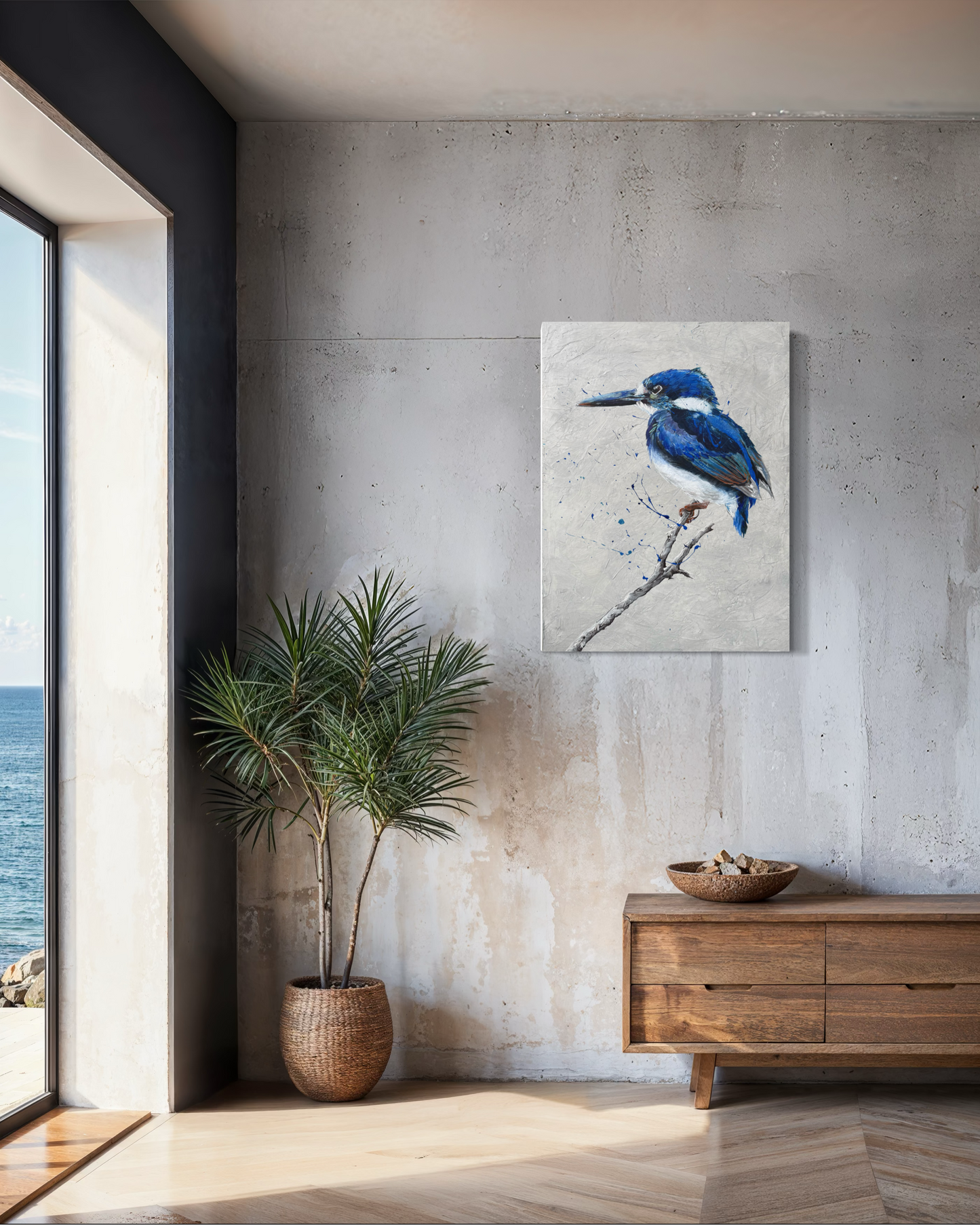 FOR SALE: "Tiny but Mighty" the Australian native Little Kingfisher. Acrylic on canvas