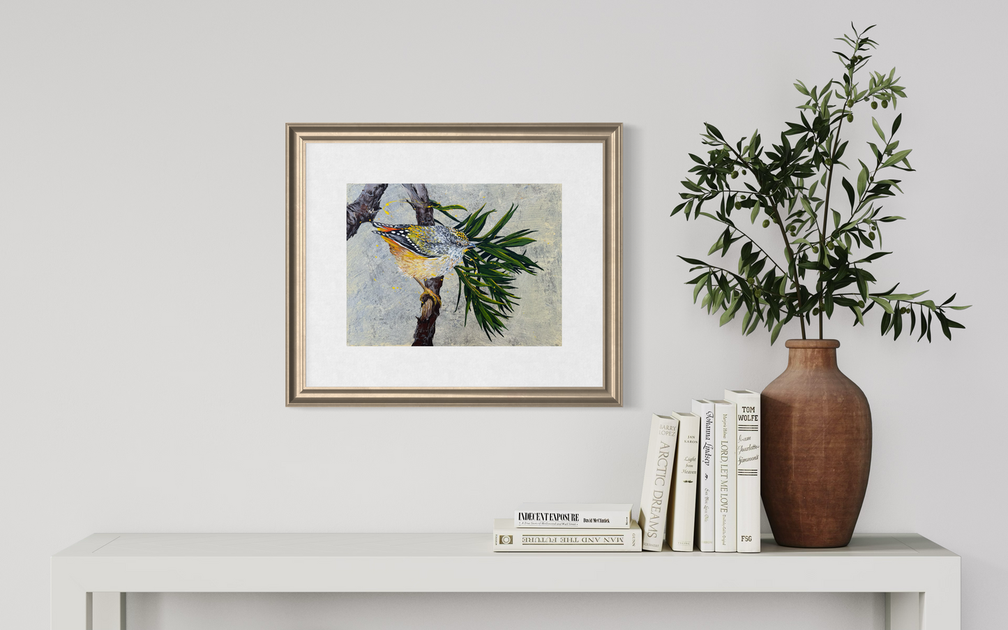 ORIGINAL FOR SALE: "The Sweet Little Spotted Pardalote" - the 'Diamondbird' of Australia. Acrylic on canvas.*Fine Art Prints also available