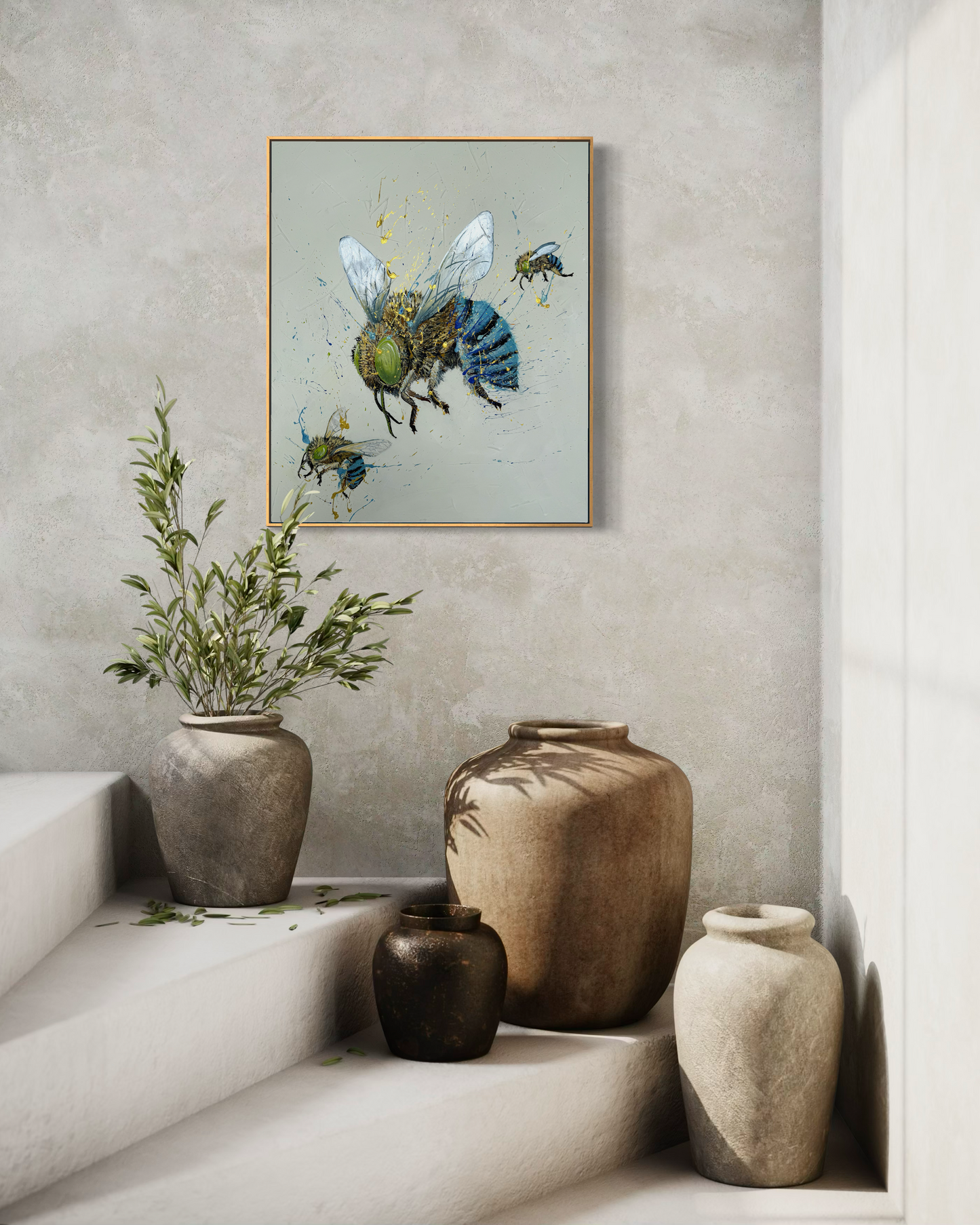 ORIGINAL FOR SALE "Blue-Banded Beauties 2" Acrylic on canvas, *Fine Art Prints Available*
