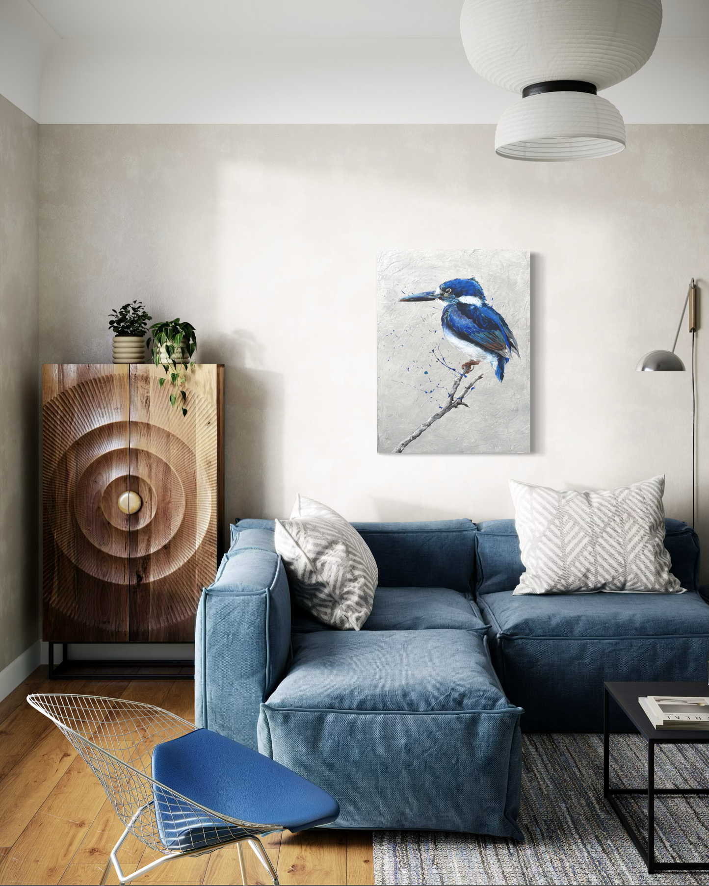 FOR SALE: "Tiny but Mighty" the Australian native Little Kingfisher. Acrylic on canvas