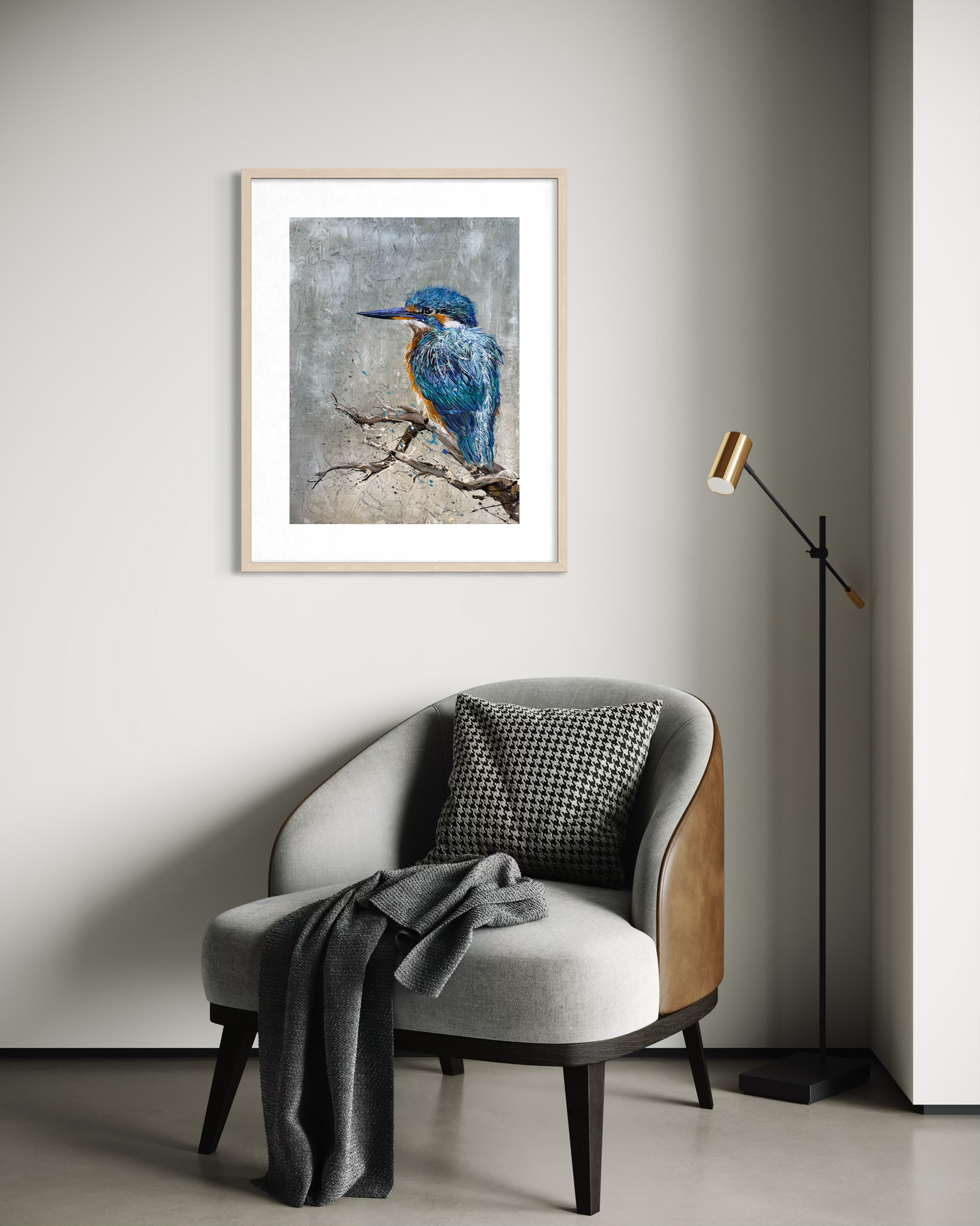 SOLD "Kingfisher in Beautiful Blue", acrylic on canvas. *Fine art prints available