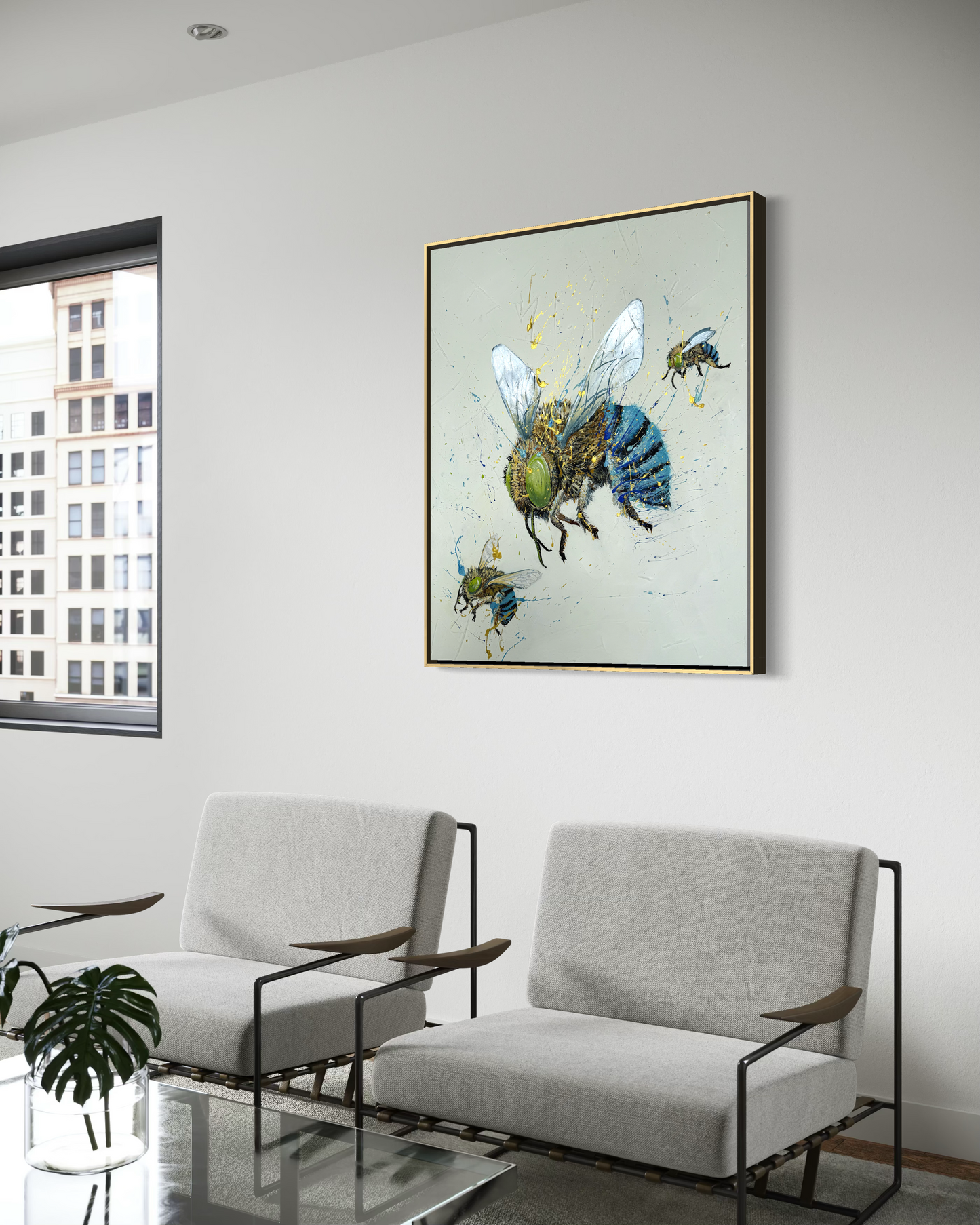 ORIGINAL FOR SALE "Blue-Banded Beauties 2" Acrylic on canvas, *Fine Art Prints Available*