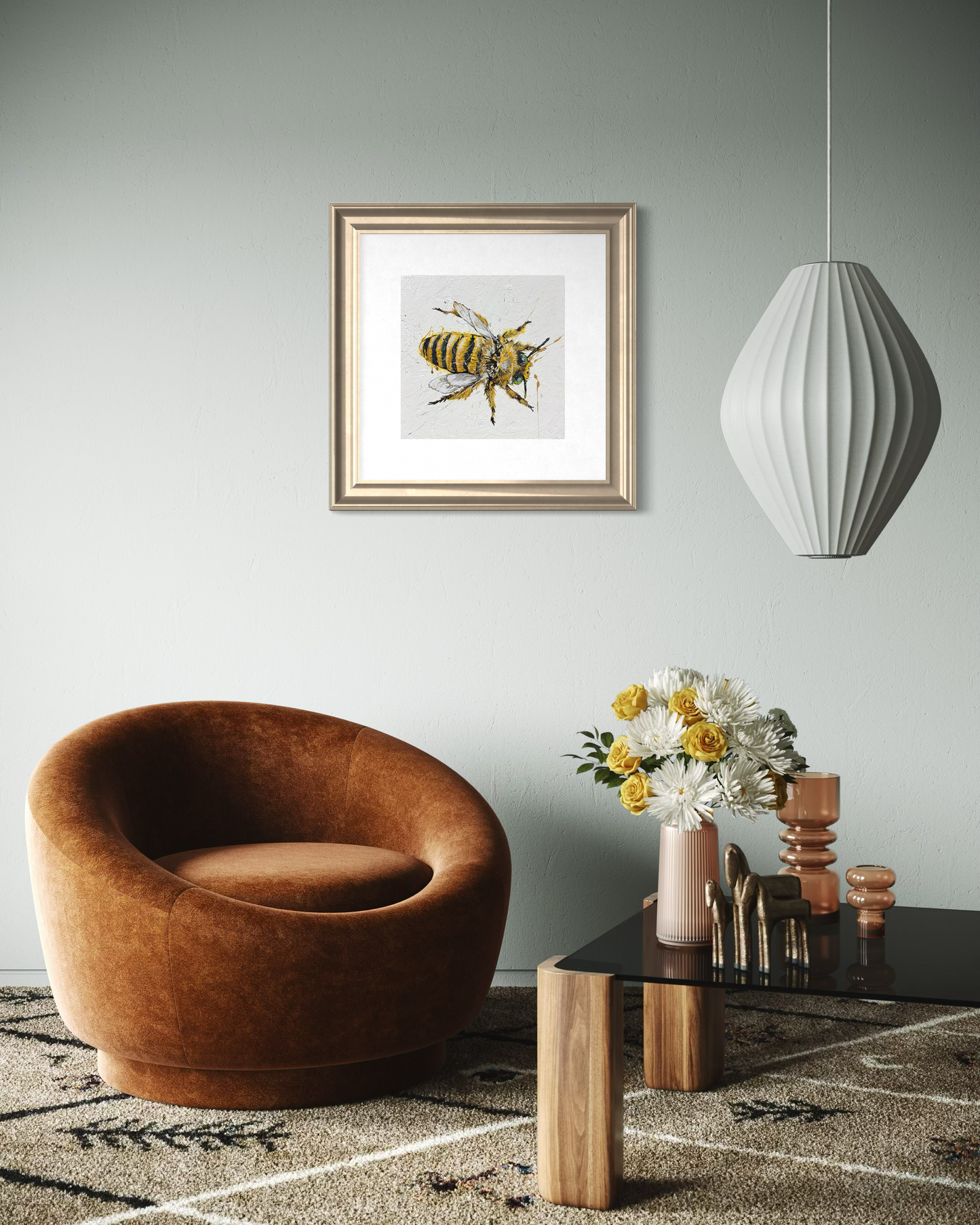 SOLD "The Precious Teddy Bear Bee 2" - native to Australia. Acrylic on canvas