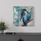 SOLD "Laser Focus, The Azure Kingfisher", acrylic on canvas.