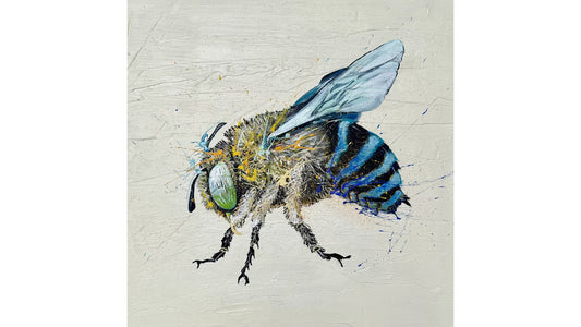 ORIGINAL FOR SALE "Blue-Banded Beauty" the Australian native Blue-Banded Bee. Acrylic on canvas *FINE ART PRINTS AVAILABLE