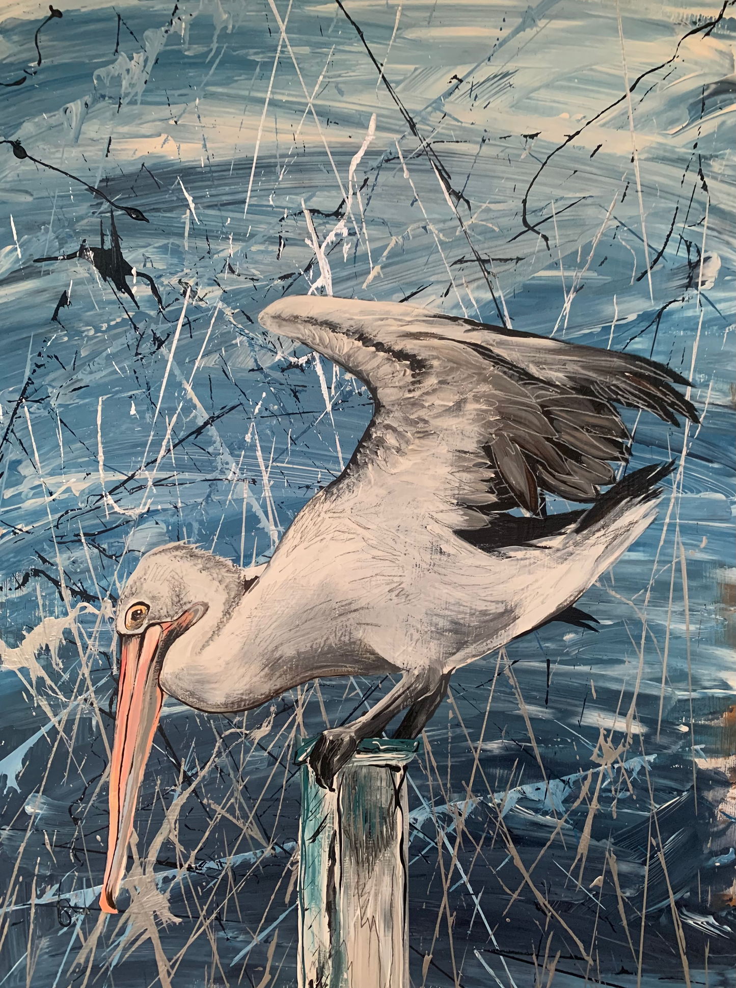 SOLD Waiting for Lunch, Acrylic on art paper. Size 30cm x 42 cm (A3)