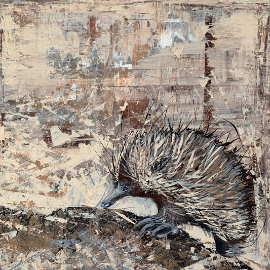 SOLD "Echidna Escapades" acrylic on canvas.